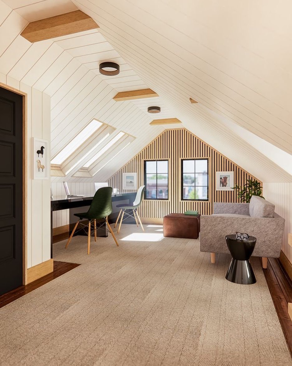 Bright and Cozy Attic Workspace